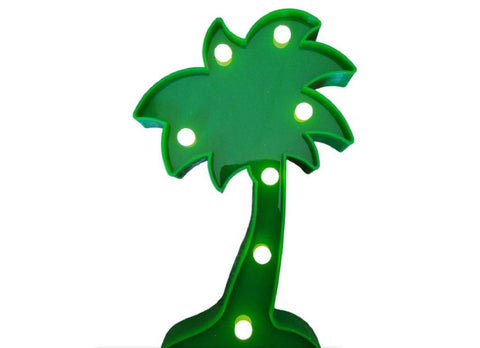 Night Light Palm Tree - Battery Operated Palm Tree - 28 Cm - Green