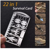 Survival Tool Card 22 In 1 Survival Card-Multi Purpose Pocket Tool Stainless Steel Outdoor Survival Camping Fishing Tool
