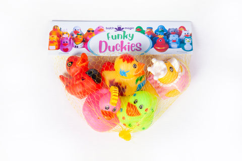 Funky Duckies - Floating Bath Ducks 5 Piece - Bath Magic