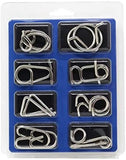 3D Metal Wire Brain Puzzles Challenge - Set of 8 (3 skill levels)
