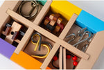 Brain Puzzle, brain teasers, riddles, recent toys, close up in package drawer