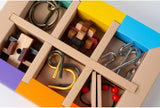 Brain Puzzle, brain teasers, riddles, recent toys, close up in package drawer