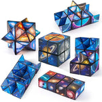 Shape Shifting Magnetic Fidget Cube & Magic 3D Lumo Puzzle Cube Set Of 2