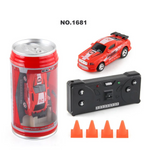Mini Coke Can size, RC Car, Pocket Racer Toy with LED Lights