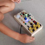 Wooden Busy Board With 8 LED Switches & 15 Lights