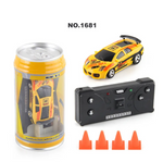 Mini Coke Can size, RC Car, Pocket Racer Toy with LED Lights