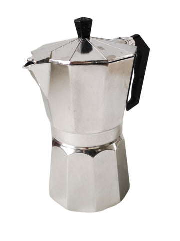 9 Cup Silver Aluminium Stove Top Coffee Maker