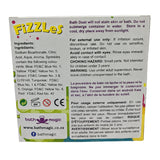 Fizzles bath dust,bathtime fun, fizzles, back of packagin image