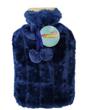 Umlozi Hot water bottle and fleece fur cover Blue, hot water bottle