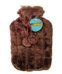 Umlozi Hot water bottle and fleece fur cover Brown, hot water bottle