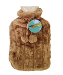 Umlozi Hot water bottle and fleece fur cover - light brown , hot water bottle