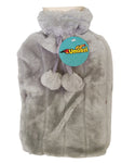 Umlozi Hot water bottle and fleece fur cover light grey, hot water bottle