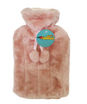 Umlozi Hot water bottle and fleece fur cover light pink, hot water bottle