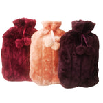 hot water bottle, fleece covers, 3 pack light purple, pink and dark purple