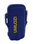 lighter, rechargeable, usb lighter, windproof and waterproof, blue front view
