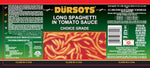 Dursots Long Spaghetti In Tomato Sauce - 12 x 410g