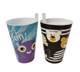 Plastic Sip Cups Set With Connected Straws For Toddlers - Assorted Designs