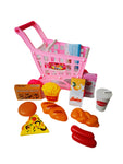 Shopping Cart / Trolley With Groceries - Pink