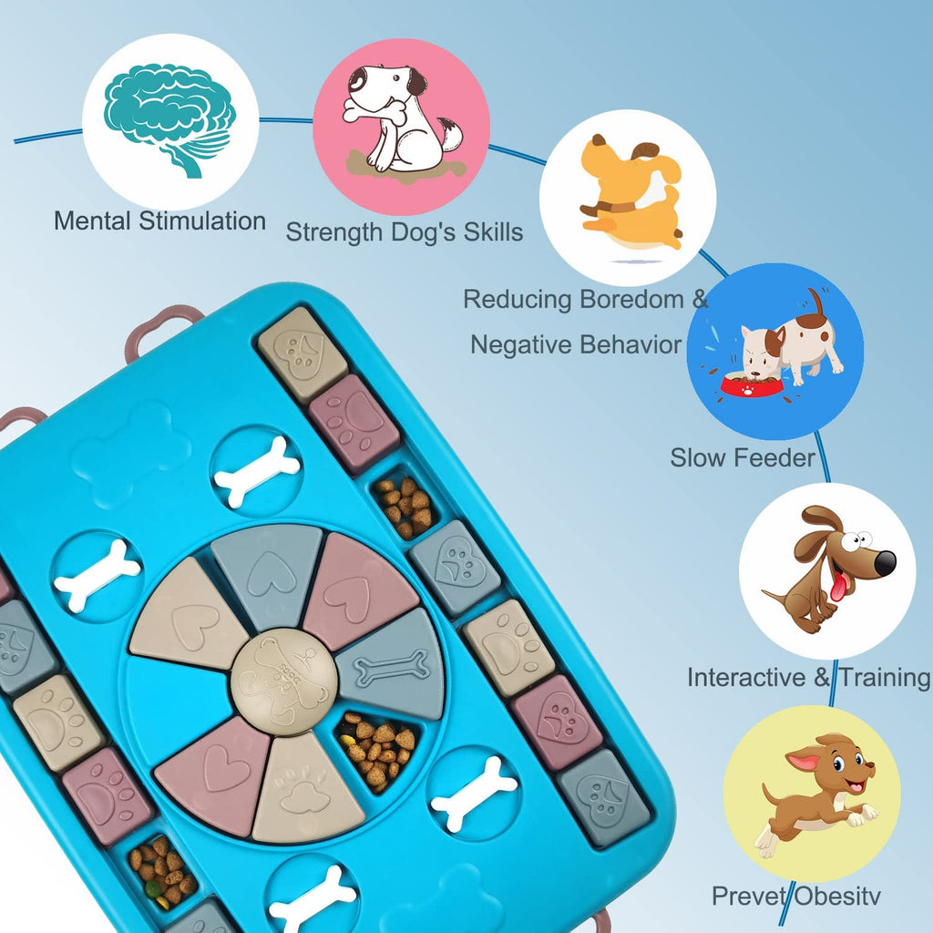 Pet Puzzle Toys For Smart Dogs, Mental Enrichment And Brain Stimulation,  Advanced Interactive Puppy Feeder To Keep Bored And Active Dogs Occupied,  Pup