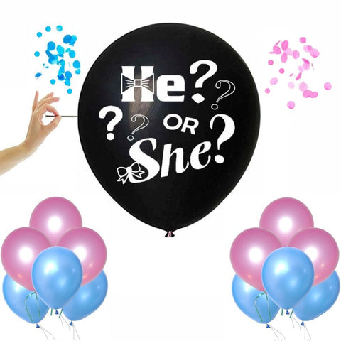 Gender Reveal Giant Balloon Set - "He or She"