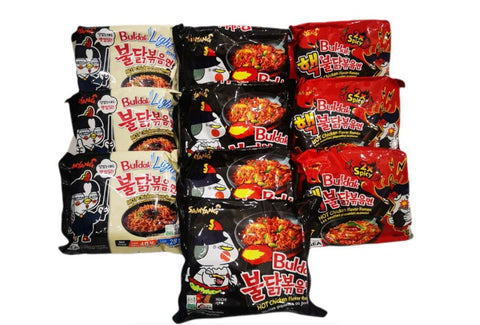 Samyang Hot Chicken Noodle Original, Mild & Double Hot Flavour -10 Pack