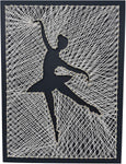 String Art Kit & Black Wood Frame Board - Ballerina - 40 x 30 cm