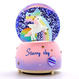 Unicorn - Starry Sky Snow Globe - Musical Night Light