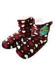 Fluffy Indoor Sherpa Fleece Slipper - Check Boot Style UK 5 - UK 8