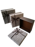 Gift Box - Set of 3 - Small, Medium, Large - Grey
