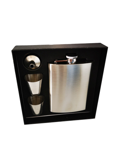 Hip Flask 200ml Gift Set - Hip Flask, Mini Cups & Funnel