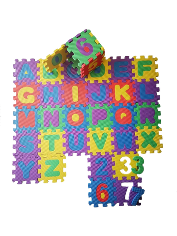 Alphabet & Number Educational Foam Floor Mat for Kids - 36 Pieces 50cm x 50cm