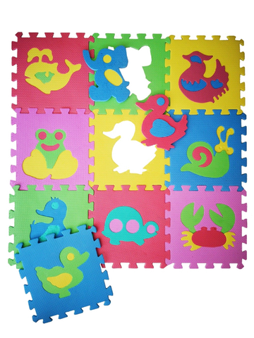 EVA Educational Foam Puzzle Floor Mat for Kids 10 Pieces - 1 x 1 Meter